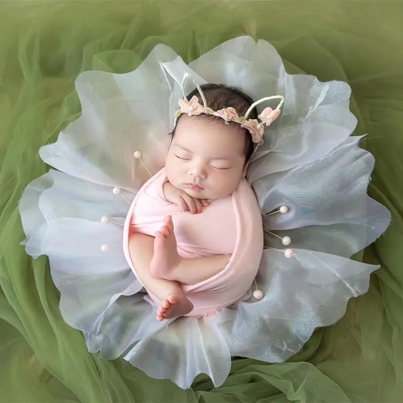 5pcs-set-newborn-photography-prop-headband-wrap-pearl-mesh-baby-photo-accessories-infant-shoot-swaddling-outfits-decoratio