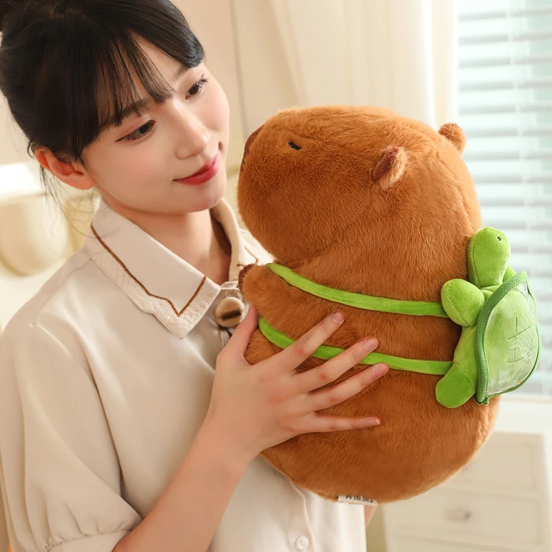 12-33cm Kawaii Capybara พร้อมเต่ากระเป๋าตุ๊กตาของเล่นตุ๊กตาน่ารักตุ๊กตาสัตว์ Capybara Plushies ตุ๊กตาของขวัญวันเกิดสําหรับเด็กผู้หญิง