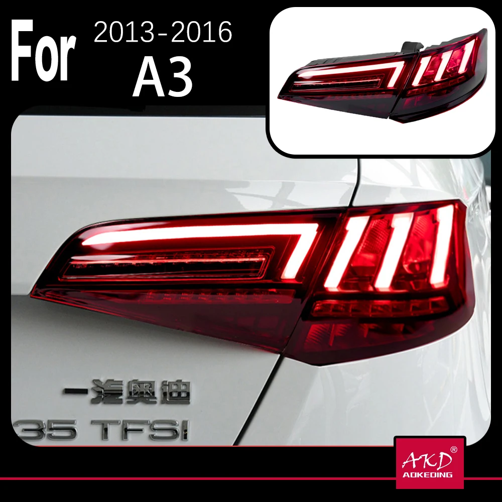 

AKD автомобильный задний фонарь для 2013-2016 A3 S3 Sportback Hatchback с последовательным указателем поворота, анимационный тормозной маяк, подтяжка лица