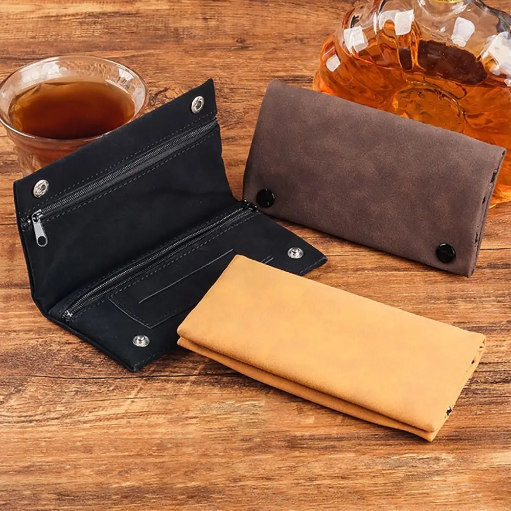 

Легкий чехол для табачной зажигалки из матовой кожи, складной аксессуар для курения, сумка для хранения табака, портативный чехол для табачного хьюмидора