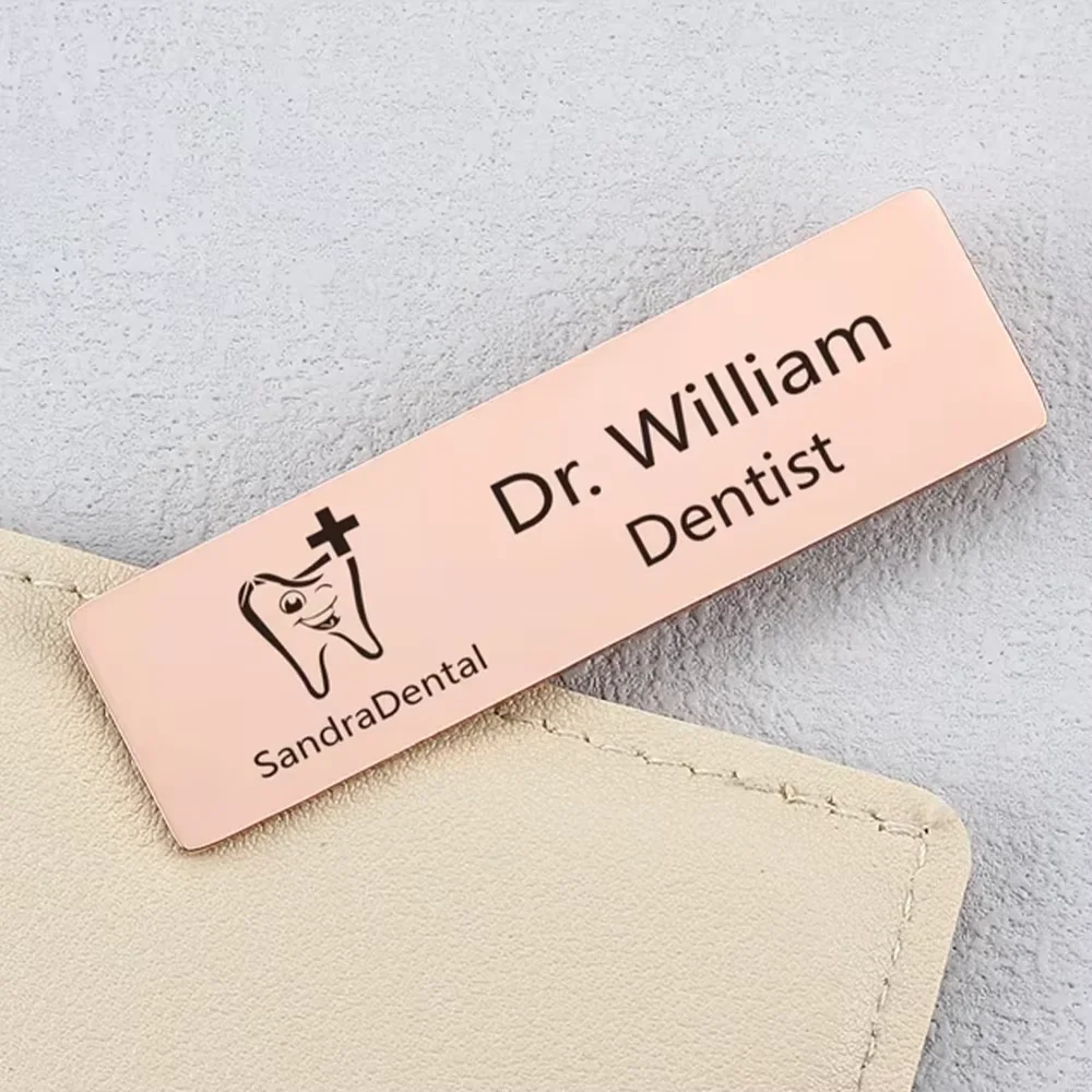 بروش علامة الاسم الشخصي، شارة شعار الشركة المخصصة، شارة معرف الموظف بعلامة التجارية المخصصة للشركة #5