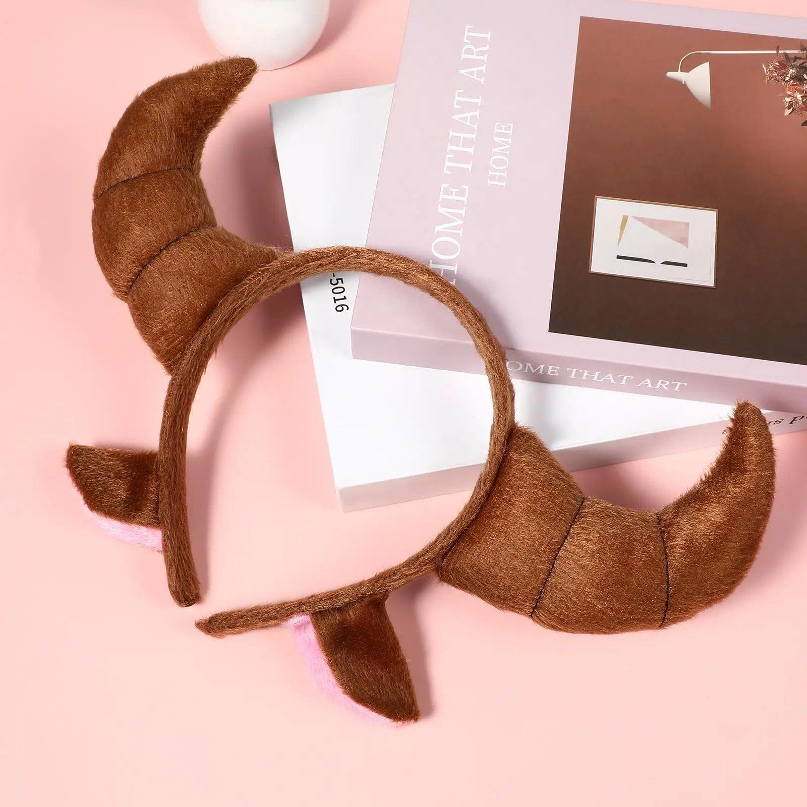 Horns Goat Scarf Headband Ox Headpiece Decorative Plush Hair Kids Adults Ears Props Child