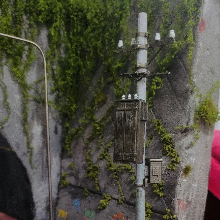 Model słupa telekomunikacyjnego w skali 1/64 do samodzielnego montażu, mikro krajobraz, kolej, park, ulica, akcesoria do dioram, 1 sztuka