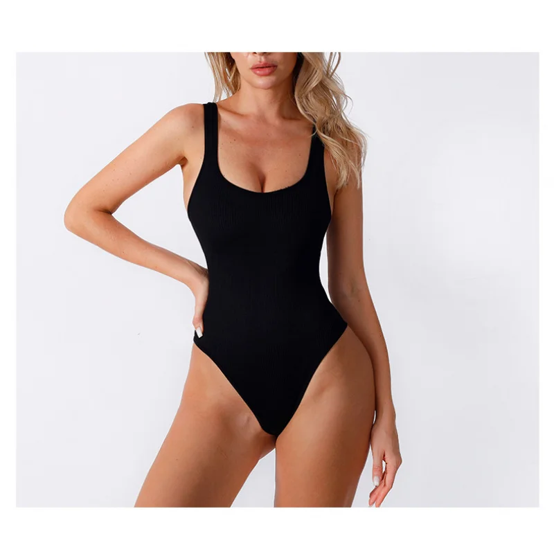 Cheap women sleepveless one pieces 2025 summer slim sexy bodycon off shoulder halter casual street bodice womens jumpsuit