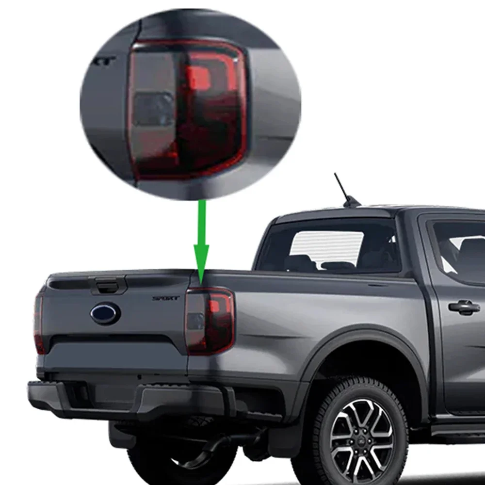 Rear Lamps Cover ABS Matte Black Tail Lamp Hoods For Ford Ranger T9 PX4 MK4 SPORT WILDTRAK 2022 2023 4X4 Accessories