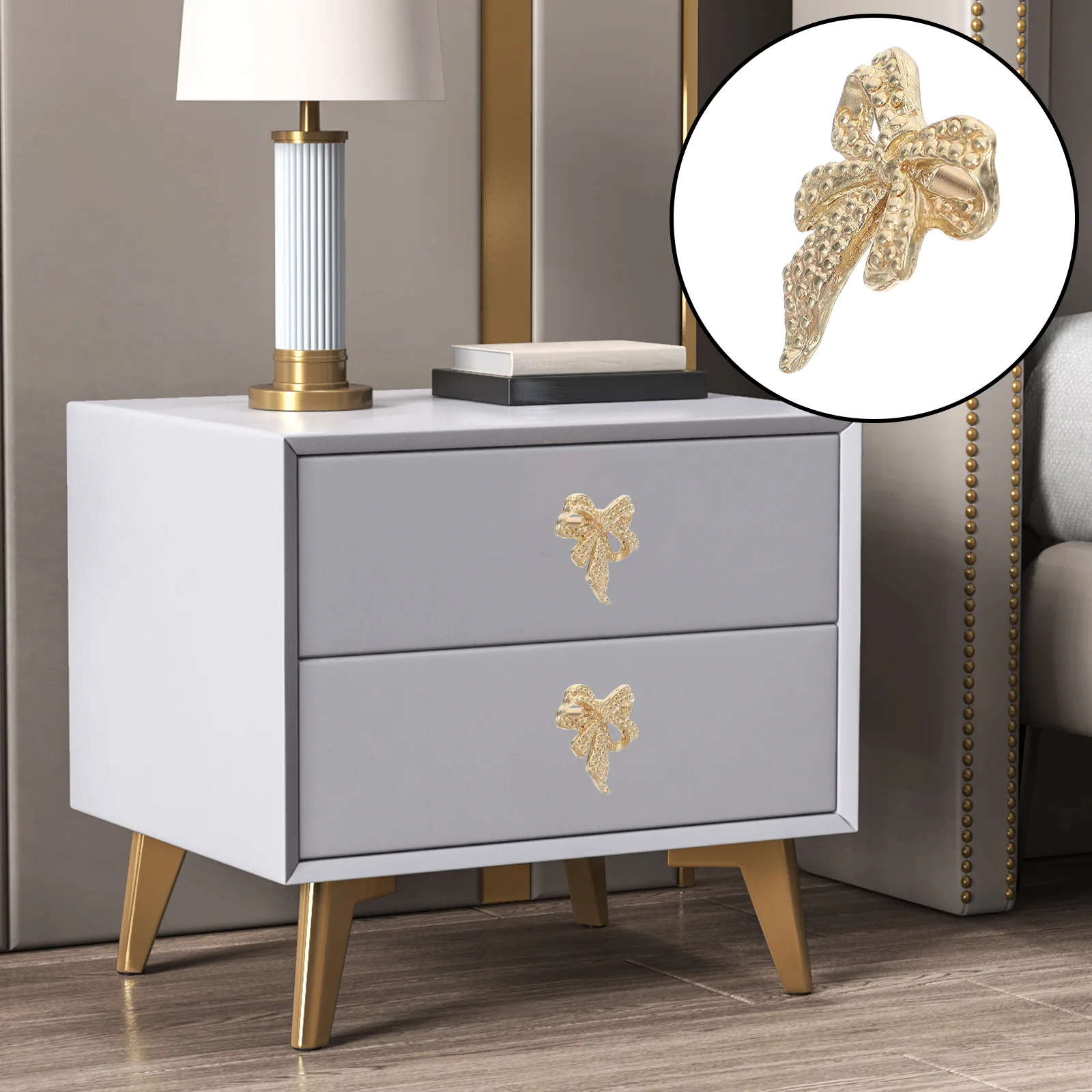

Brass Bow Drawer Knobs Decorative Handles for Wardrobe Dresser Kitchen Bookcase Shoe Cabinet Vintage Pull Solid Brass Handle