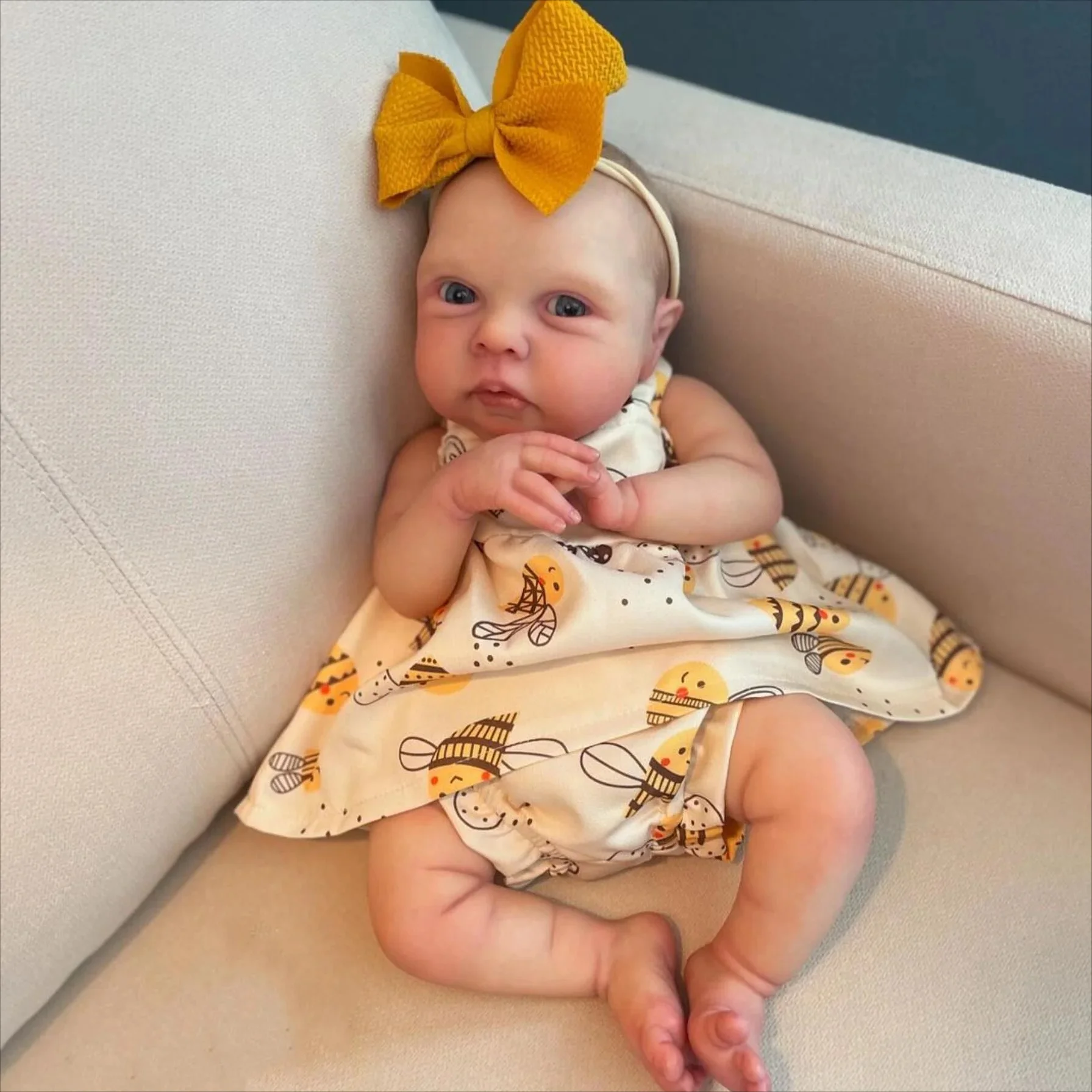 

BZDOLL Vinyl Limbs Cloth Body 20Inch Reborn Baby Doll with 3D Skin with Visible Veins Toy For Girl Kid 50 CM Child Birthday Gift