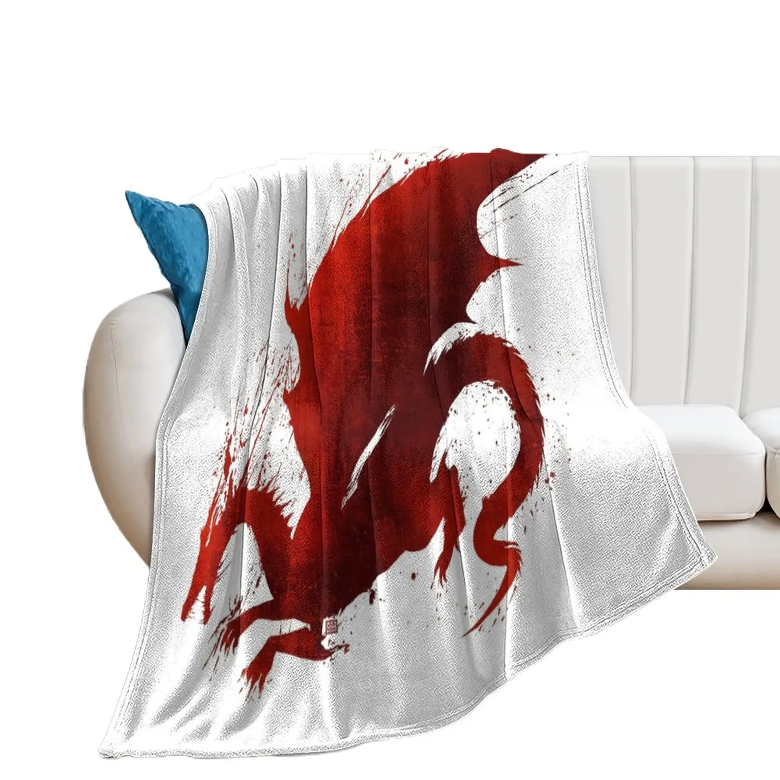 

Dragon Age Origins: Blood Dragon V1 Throw Blanket Bed halloween manga Blankets