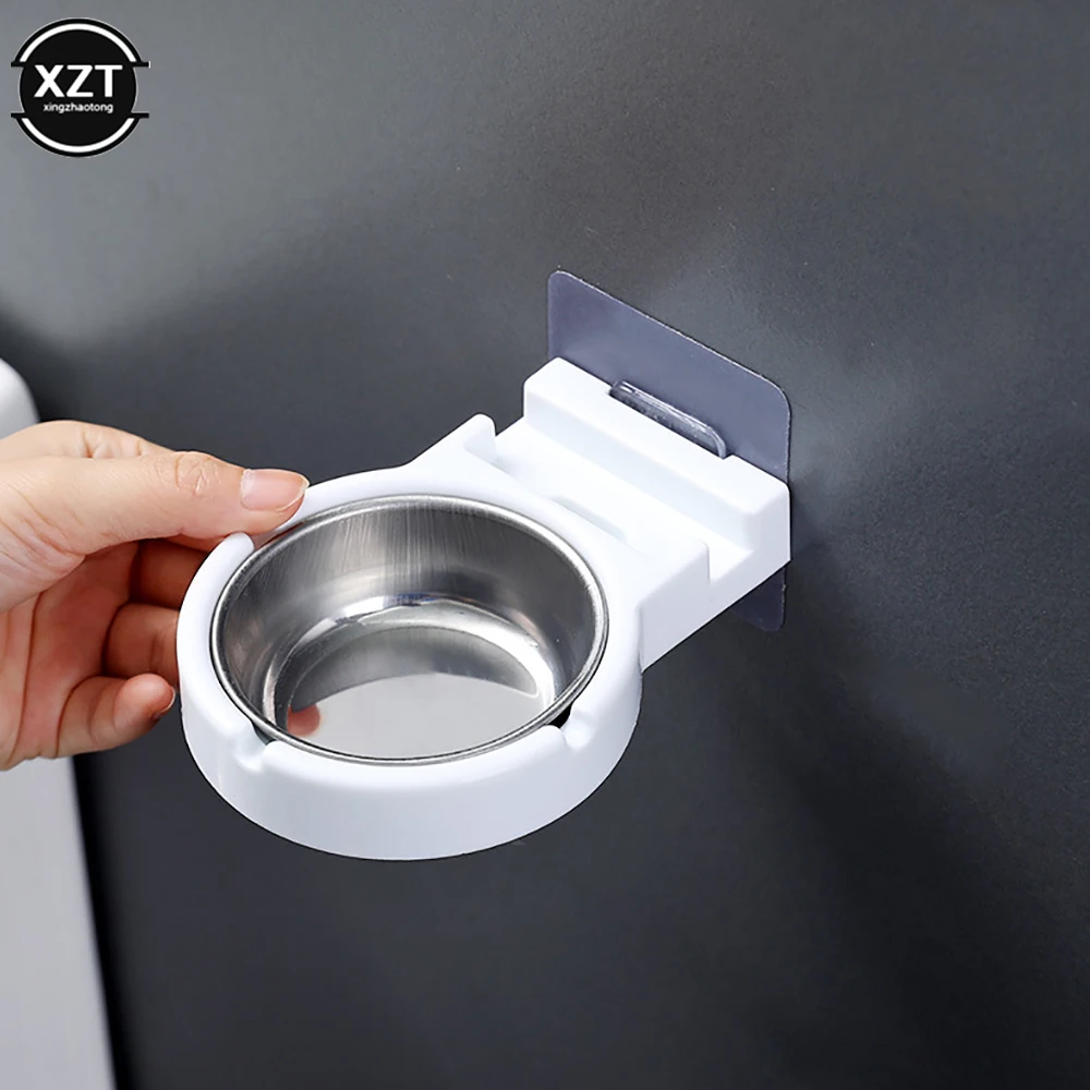 Stainless Steel Wall-mounted Ashtray Hanging Cigarette Storage Rack Lighter Holder Toilet Smoking Tools For Washroom Balcony