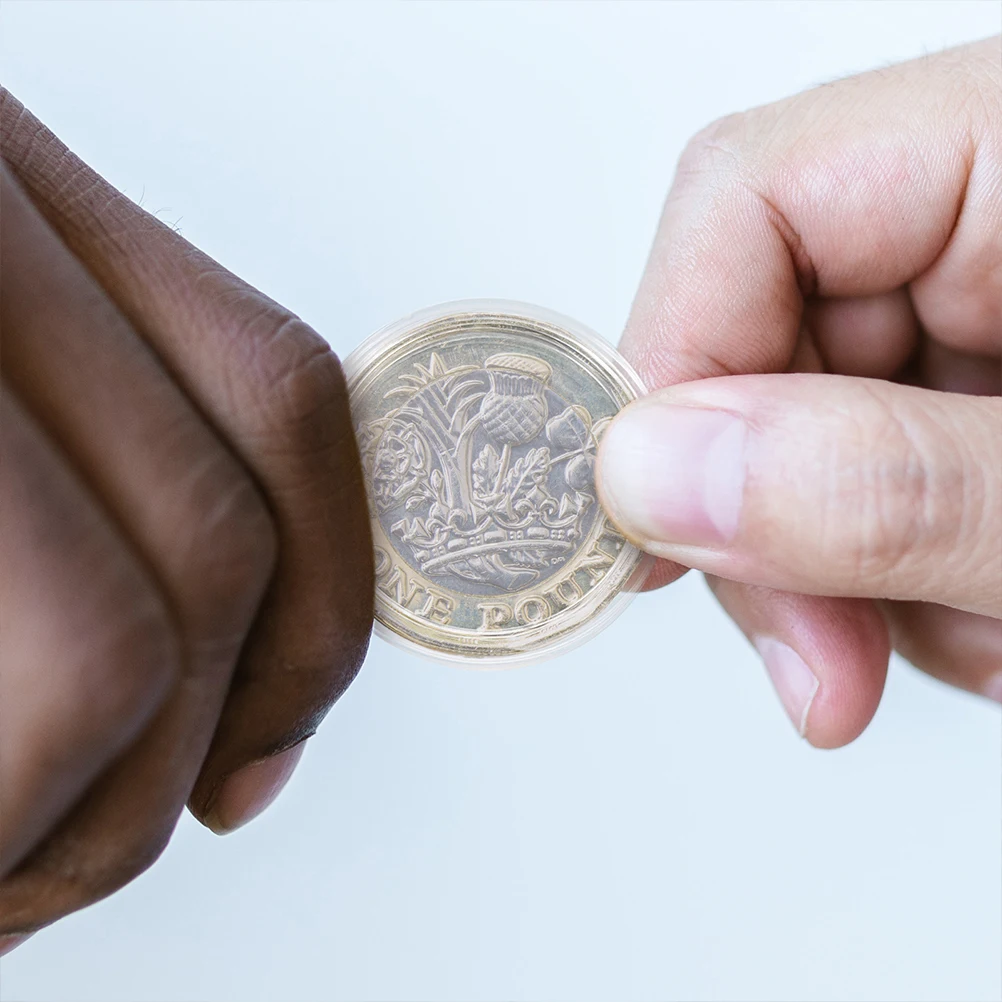 

50 шт., прозрачный пластиковый чехол-держатель для монет, прозрачный органайзер для хранения монет, защитный коллектор, принадлежности для дисплея