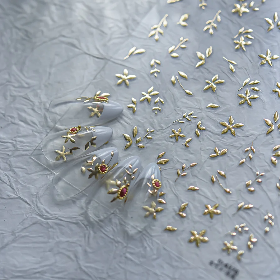 خمر اليابانية بوهو الأزهار الدانتيل 5D مسمار الفن ملصق البوهيمي نمط الساخن ختم الذاتي لاصق الديكور مانيكير صائق DIY بها بنفسك