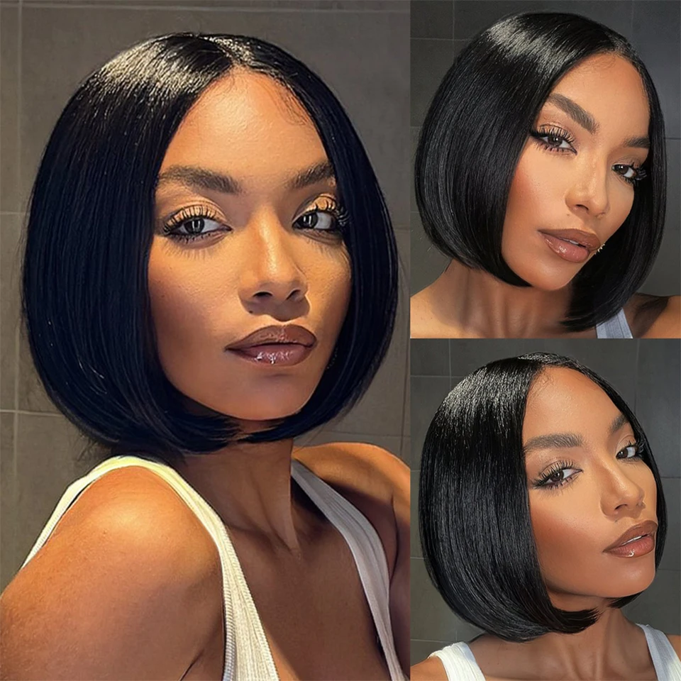 

Remy Forte Ready To Go Glueless Wigs Human Hair T-Part Straight Lace Short Bob Wig Human Hair Glueless Wigs Human Hair For Women