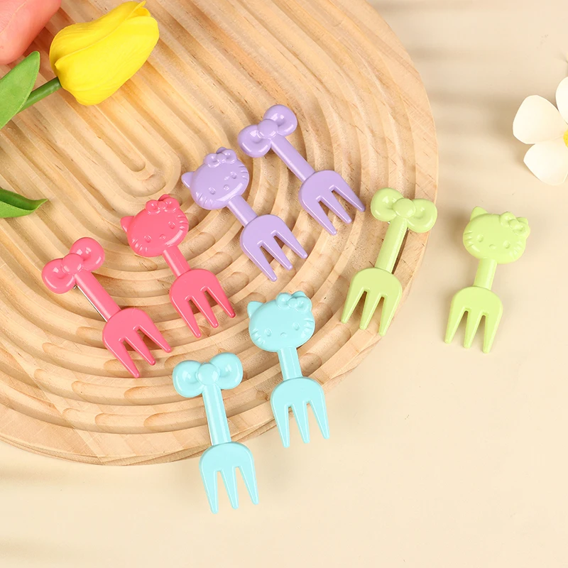 Cartoon Sanrio Hello Kitty Bow Fork Hairpin Barrettes Cute Animals Side Bangs Hair Clip For Girls Versatile Hair Accessories