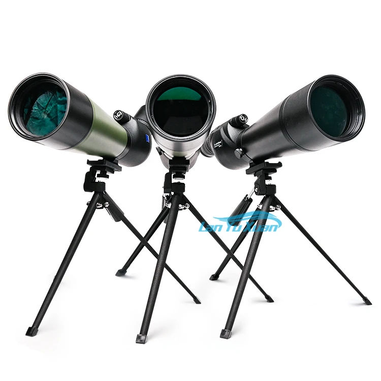 2 Stuks 20-60X60 Scope Spotting Bak4 Schuine Telescoop Waterdicht Monoculair Met Statief En Draagtas