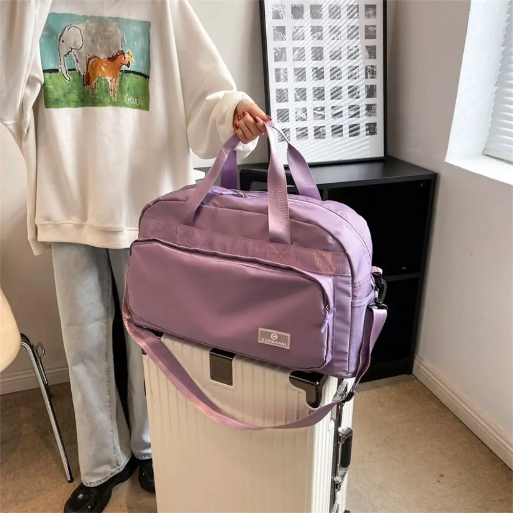 

Расширяемая дорожная спортивная сумка через плечо, водонепроницаемая дорожная сумка для багажа, разделенная для сухого и влажного воздуха, большая вместительная женская сумка для фитнеса