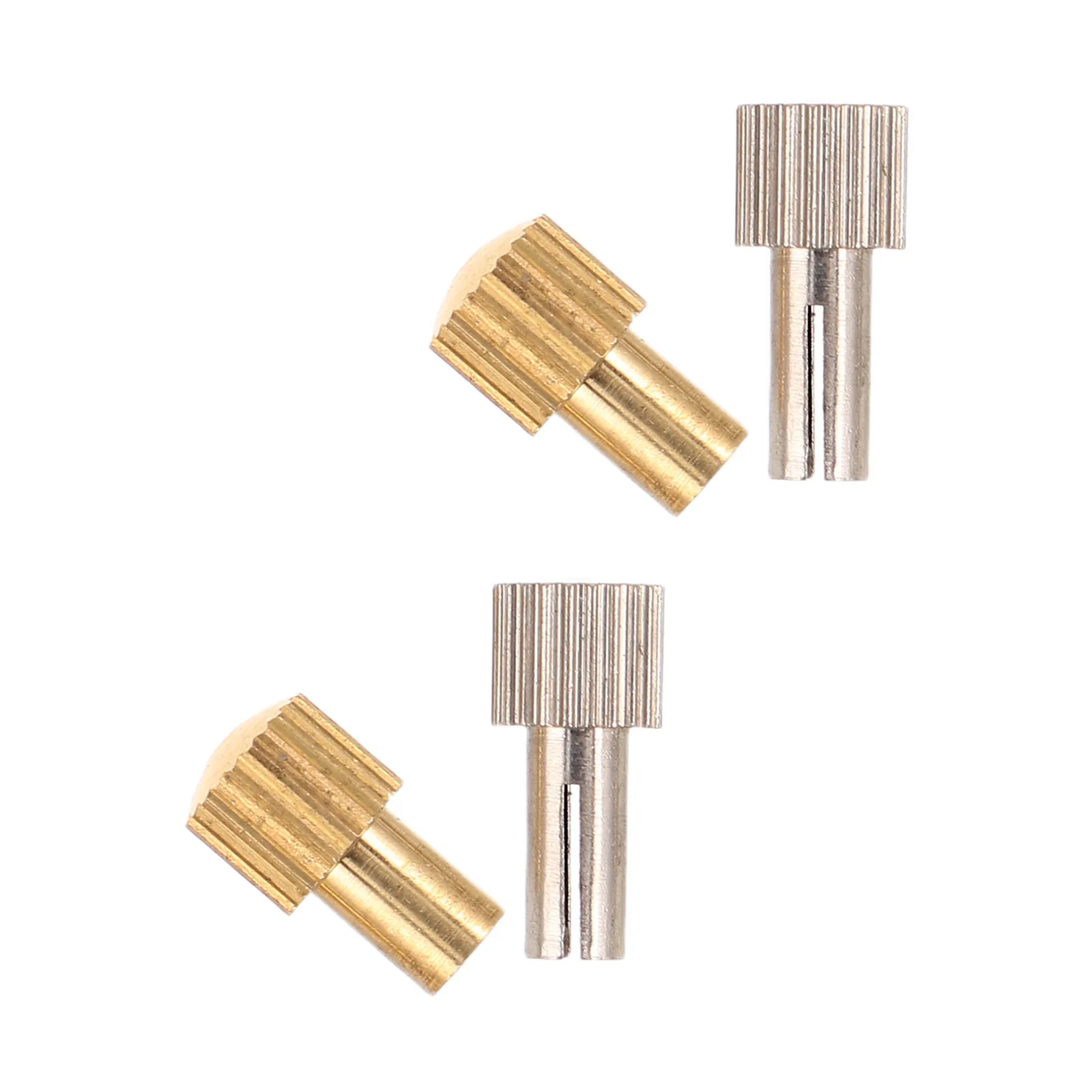 4Pcs Screw-on Mechanical Clock Hand Adjust Knobs Metal Knurled Stem Replacement Parts for Vintage Analog Alarm Clock Repair Kits