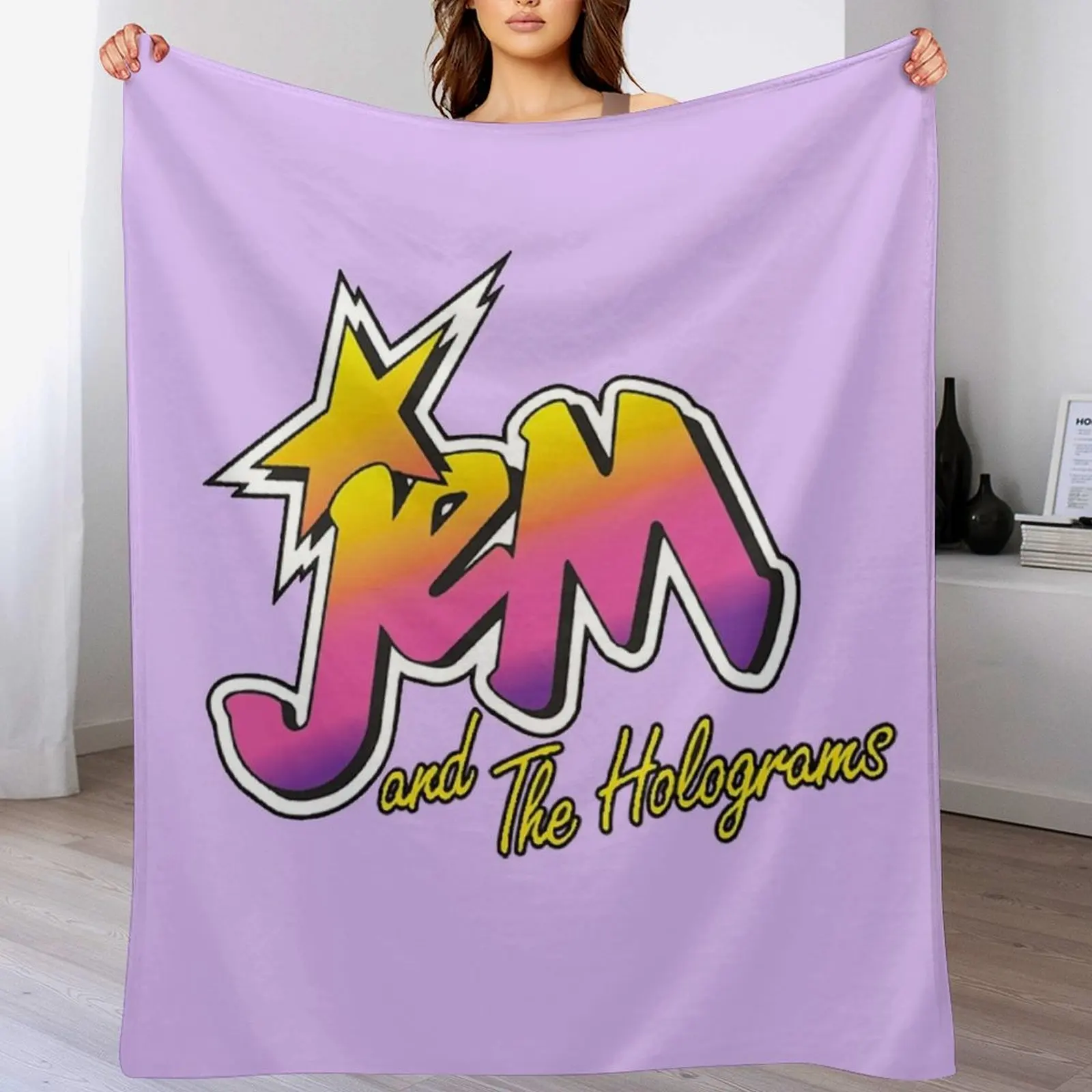 

Jem and the holograms Throw Blanket Luxury Soft Big Furry decorative Blankets