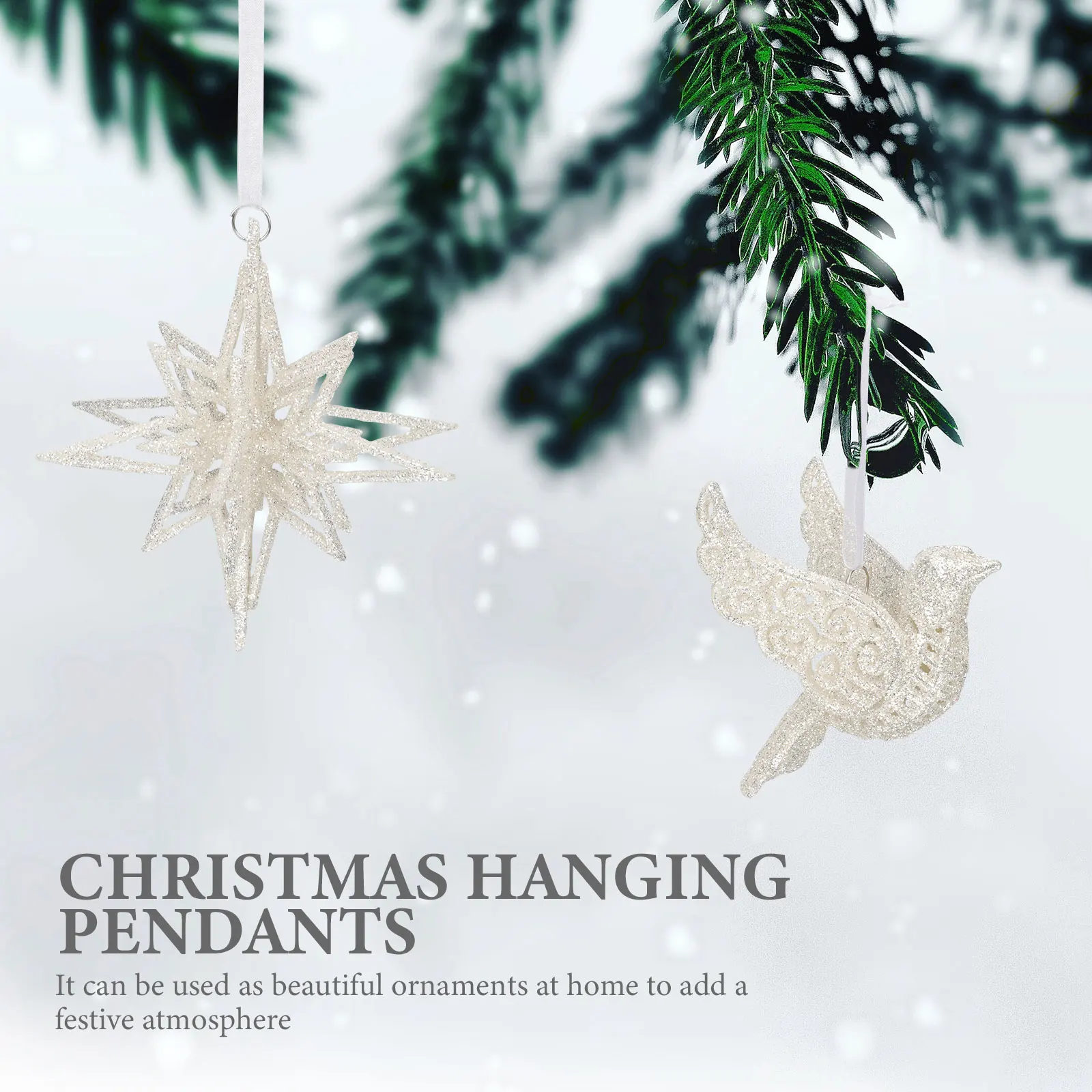 

5Pcs Xmas Tree Hanging Decorations Plastic Pendants Christmas Scene Pendant Festival Decor Photo Props