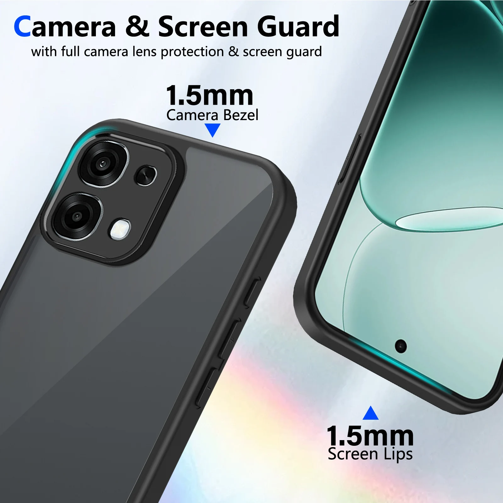 حافظة لهاتف OPPO F31 حافظة جديدة شفافة سوداء غير لامعة ملمس غلاف صلب حافة ناعمة غطاء مضاد للسقوط لهاتف OPPO A6 Pro 4G 5G Funda #4