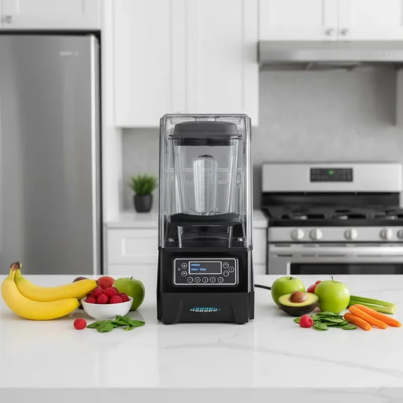 Airo Commercial Food Blender Plastic Blade High-Speed Motor Touchscreen Control 1.5L Capacity Splash Guard Included Ice