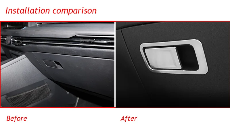 Car Co-pilot Storage Glove Box Handle Frame Stickers  Cover Styling 2Pcs/Set for VW Golf 8 MK8 2020 2021 2022 Accessories