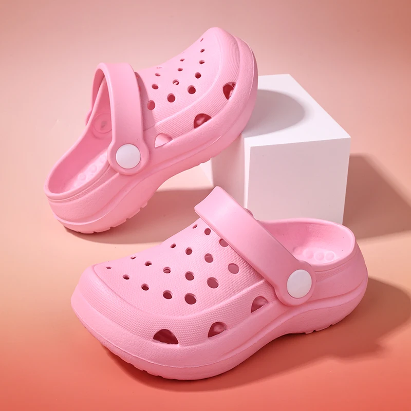 أحذية أطفال، ملابس خارجية صيفية للأولاد، منزلية، مضادة للانزلاق، شباشب للشاطئ بنعل سميك من مادة إي في إيه