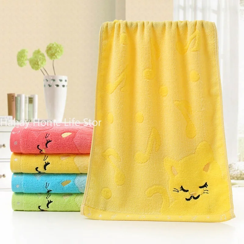 1PC Soft Children Baby Towel Washcloth Feeding Cartoon Cat Cotton Bath Towel for Newborn Infant Handkerchief Shower Face Cloth