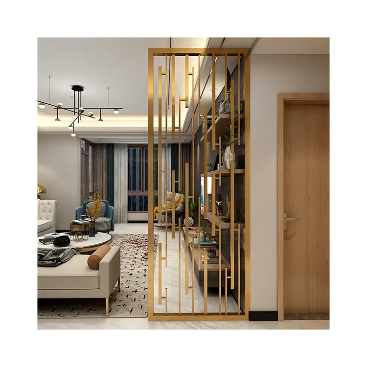 Classic Interior Hotel Decorative Room Divider Modern Partition Stainless Steel for Office Building