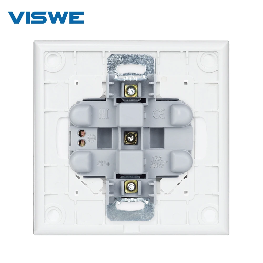 VISWE FR Electrical outlets 16A 250V  PC Panel 86*86mm French wall socket with Claws Hook Clips