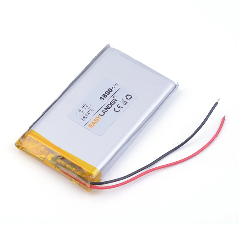 3,7V 1800mAh 683870   Oplaadbare lithium Li-ion Li-polymeerbatterij voor mp3 MP4 MP5 GPS PSP mobiele Bluetooth