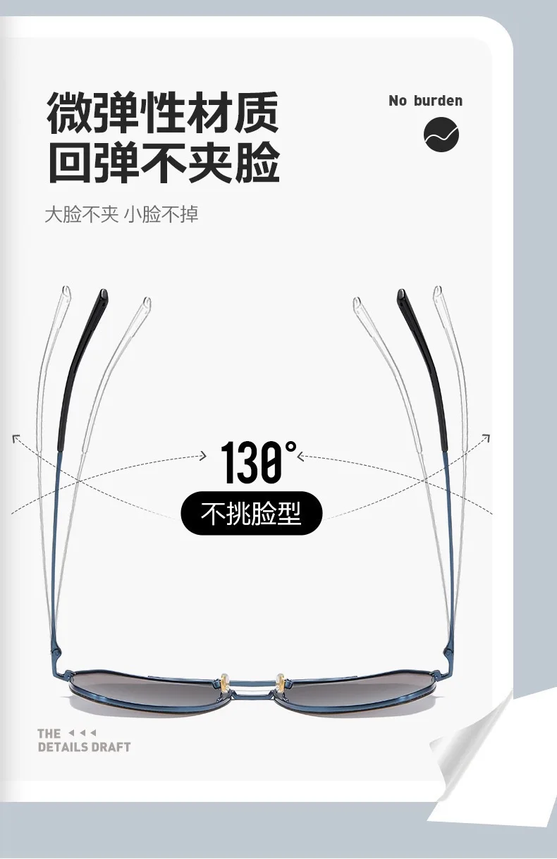 Sonnenbrille mit Metallrahmen für Herren, hochauflösende Unisex-Sonnenbrille, Angeln, Sonnenschutz, Uv400, Sommerbrille, Spiegellinsen, Schutzbrille – Detail 7