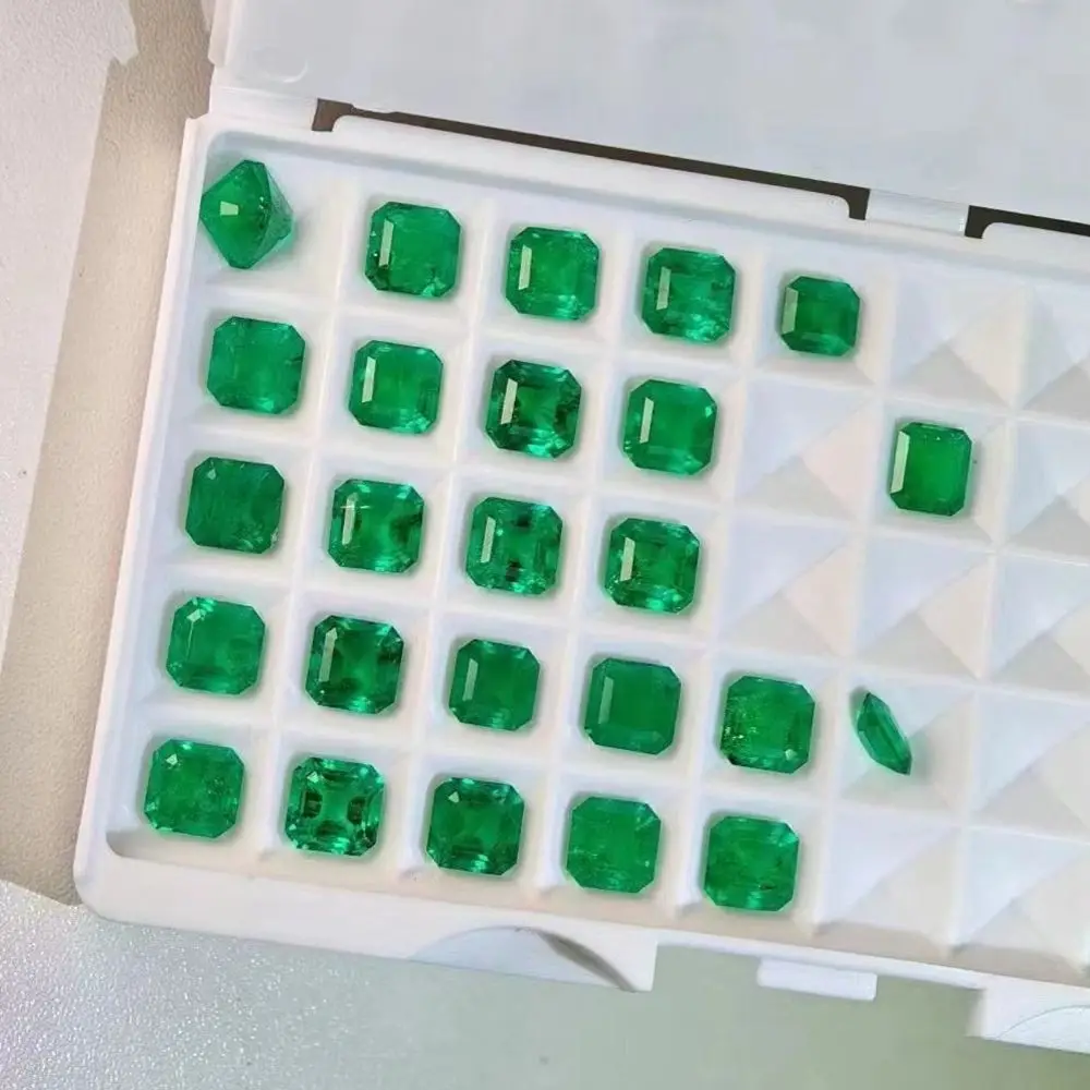 

1 шт./лот 8X8MM-9X9MM, выращенный в лаборатории, свободный драгоценный камень, изумрудная резка