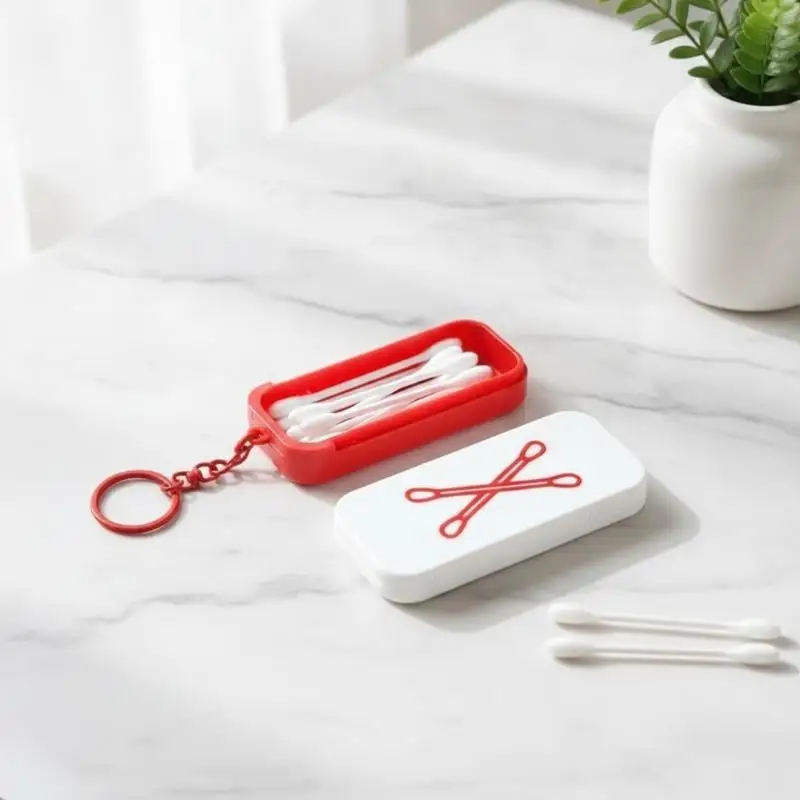 White Dental Floss Box Mini Toothpick And Floss Organizer Sliding Storage Box For Small Items Home Office Travel
