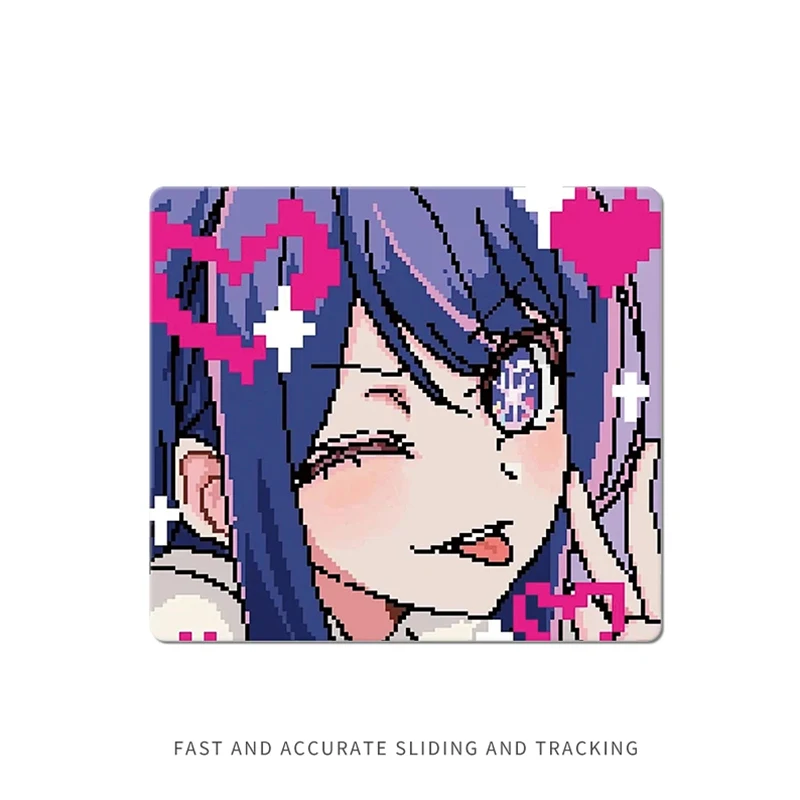 Adorável anime menina fotovoltaico gaming mouse pad de vidro xs superfície dura temperada para fps esports, tapete de mouse de mesa ultra-suave