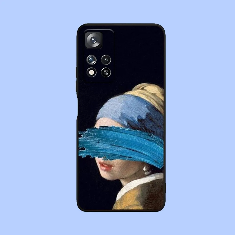 Girl With A Pearl Earring Vermeer Phone Case For Samsung Galaxy A13,A21s,A22,A31,A32,A52,A53,A71,A80,A91 Soft Black Cover