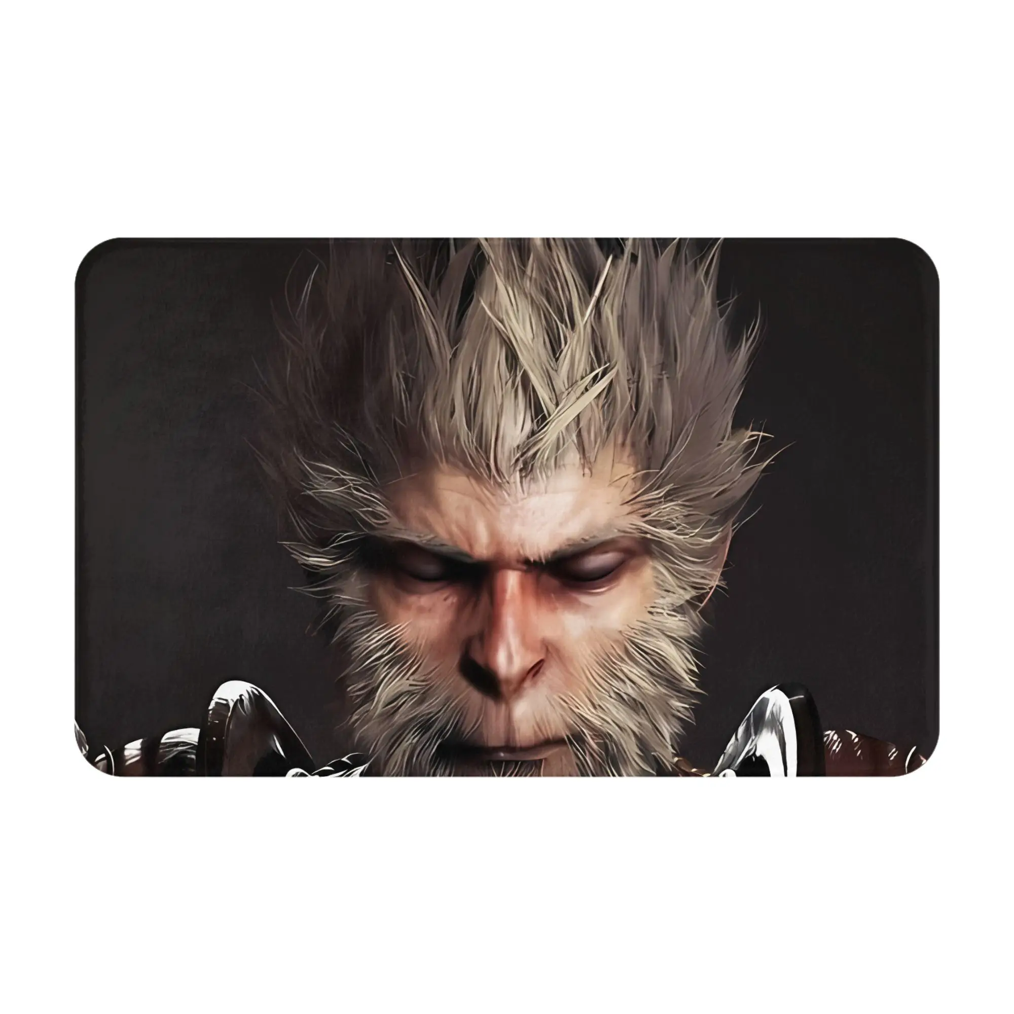 Black Myth Wukong Head Weihnachtsdekorationen Badematte Black Myth Wukong Fußmatte Küchenteppich Balkonteppich Heimdekoration