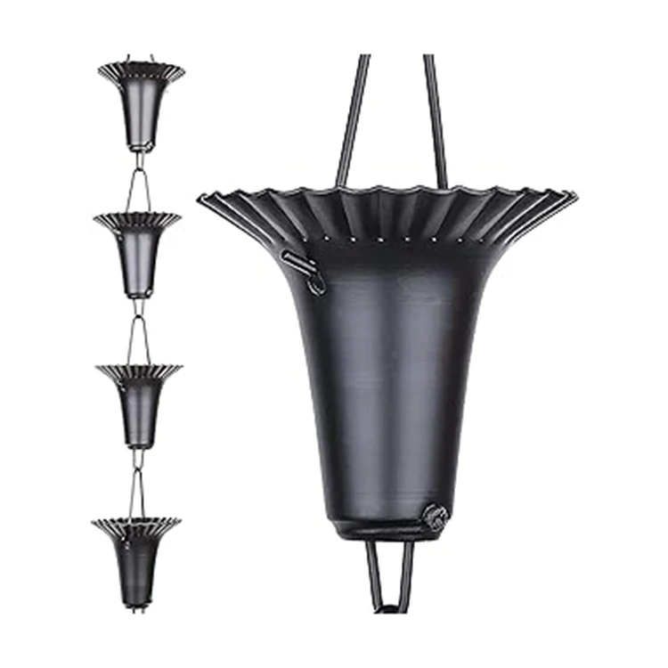 

High Quality Garden House Decorative Copper Metal Flower Rain Chain with Hook