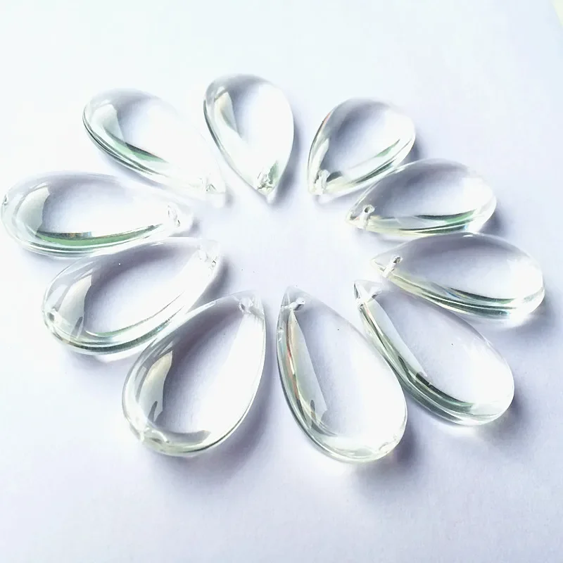 Hot Selling 20pcs/lot 38mm Clear Color Glass Chandelier Prisms Pendants Crystal Smooth Raindrops Garden Hanging Home Decoration