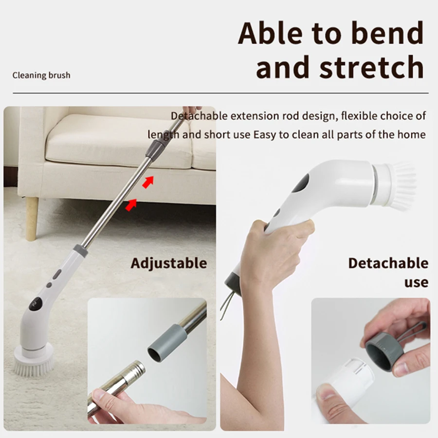 전기 회전 청소 브러시, 무선 전기 욕조 및 주방 타일 청소 브러시,
