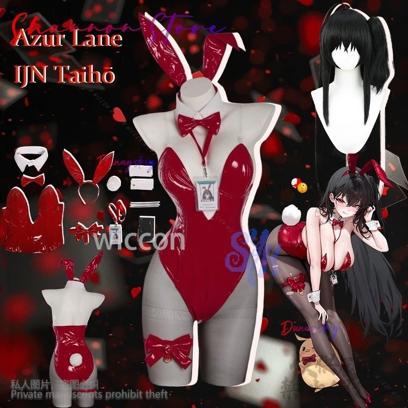 

Аниме игра Azur Lane косплей IJN Taihō костюм красный сексуальный бикини кролик для девочек летние купальники Y2k повязка на голову с кроликом Хэллоуин вечерние