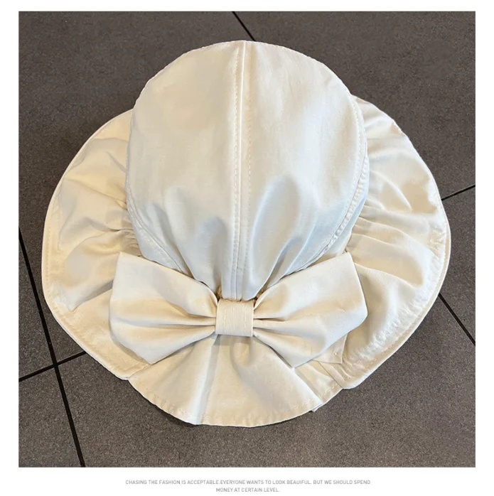Panama-Hüte für Damen, Sonnenschutz, Windschutz und Atmungsaktivität, Reisehut, Sonnenschutzhut, Schleife, Fischerhut, CapH11 – Detail 9