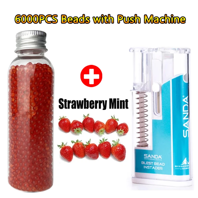 5A@Bulk Cigarette Flavor Beads 6000Pcs, Fruit & Mint Mix @ Complete With Portable Pusher, Perfect Smoking Gift