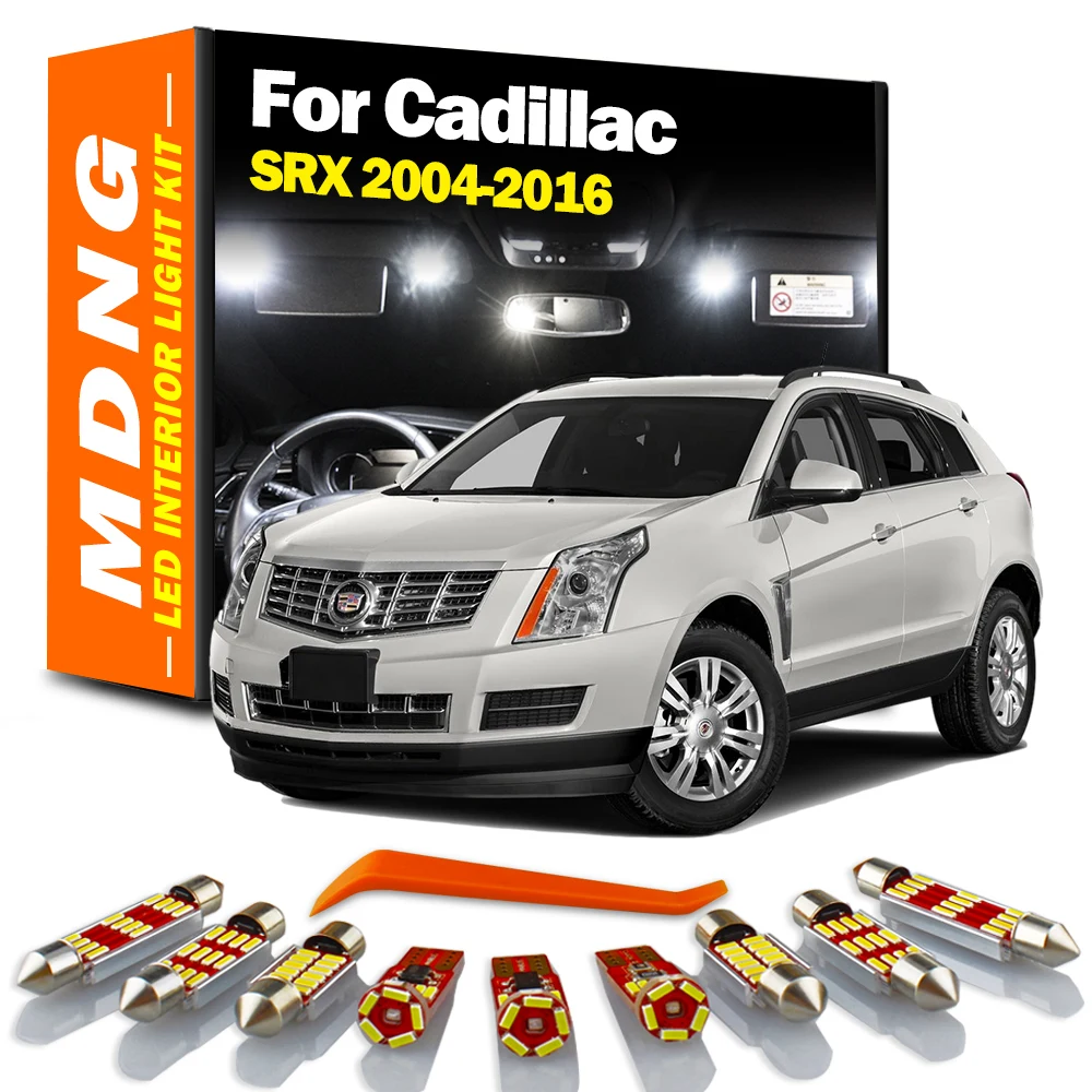 MDNG For Cadillac SRX 2004-2010 2011 2012 2013 2014 2016 LED Interior Dome Map Trunk Light Kit Car Led Bulbs Canbus No Error