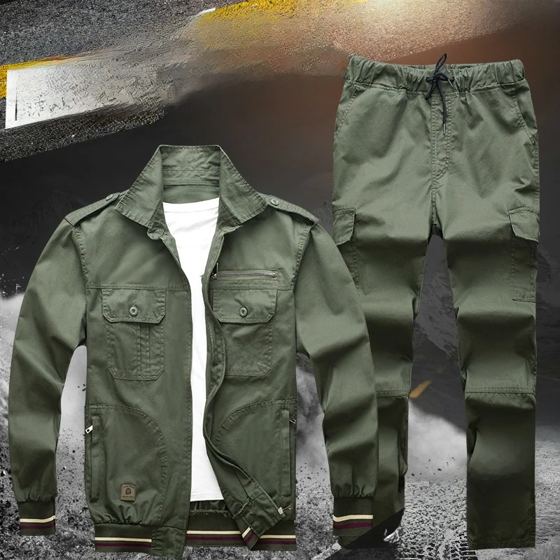 

Men's Work Uniform Set Summer Thin Long Sleeve Pure Cotton Anti-Scald Wear-Resistant Camouflage Top Single Piece Labor Protec...