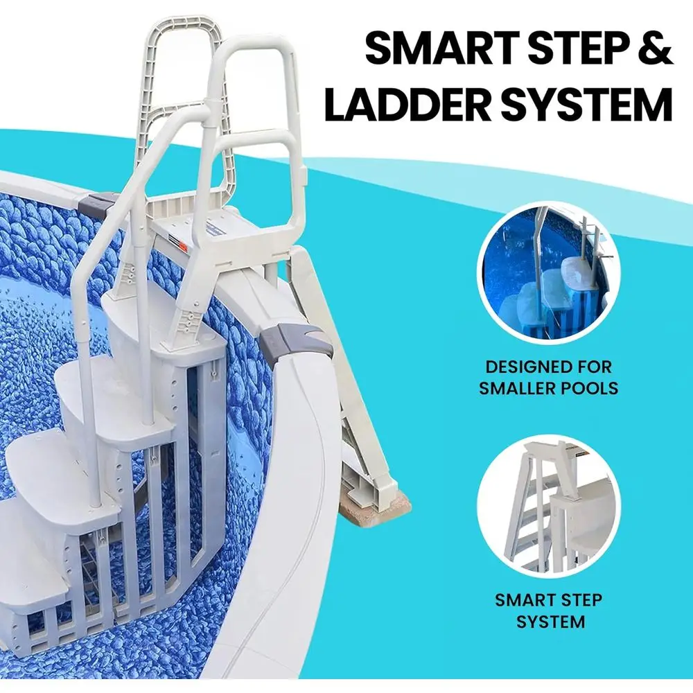 24 escalones inteligentes para piscinas sobre el suelo, resistentes, color topo, de 4 piezas, con capacidad de 200 libras