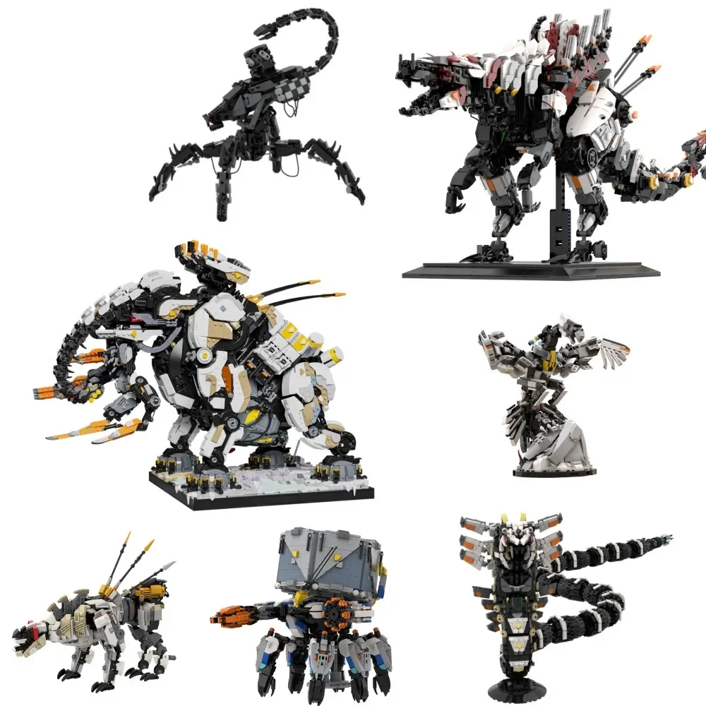 MOC Game Corruptor Robot Horizoneds Building Blocks Zero-Dawn Model Thunderjaweds Mecha Ravager Bricks Stormbird Toys Kid Gifts