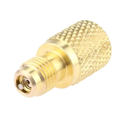 1Pc ACME A/C R134a 황동 파이프 피팅 커플러 어댑터 R134A 냉매 탱크 Mayitr 용 밸브 코어가있는 1/4 