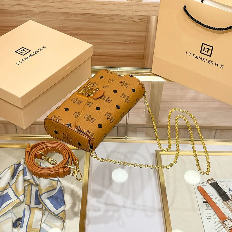 

2026 New Hong Kong Leather Envelope Satchel,Chic Chain Crossbody,Mini Phone Pouch,Luxury Summer Shoulder Purse for Women