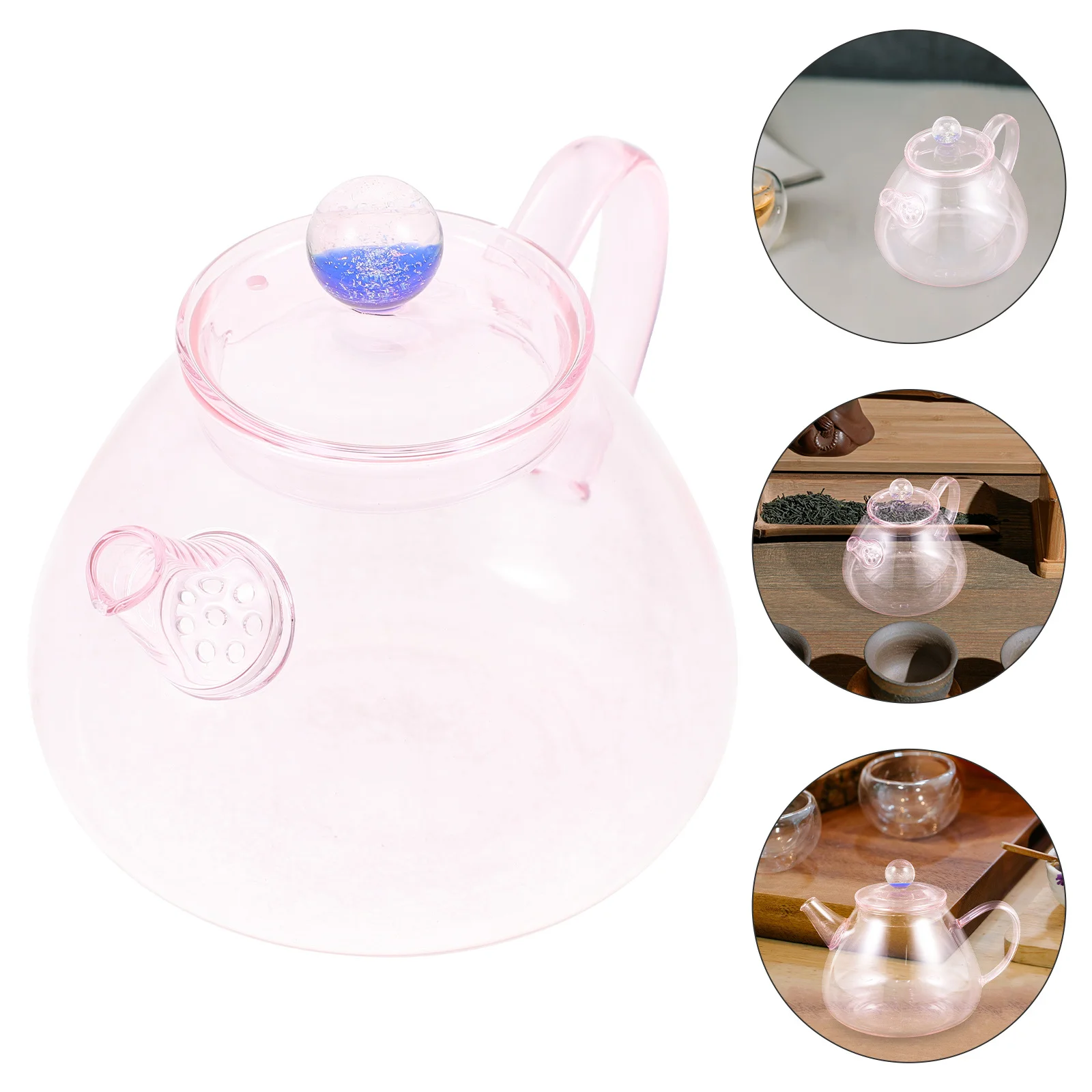 

250Ml Glass Teapot Clear Transparent Design for Loose Leaf Tea Easy Pour Handle Comfortable Grip Home Office Use Tea Kettle