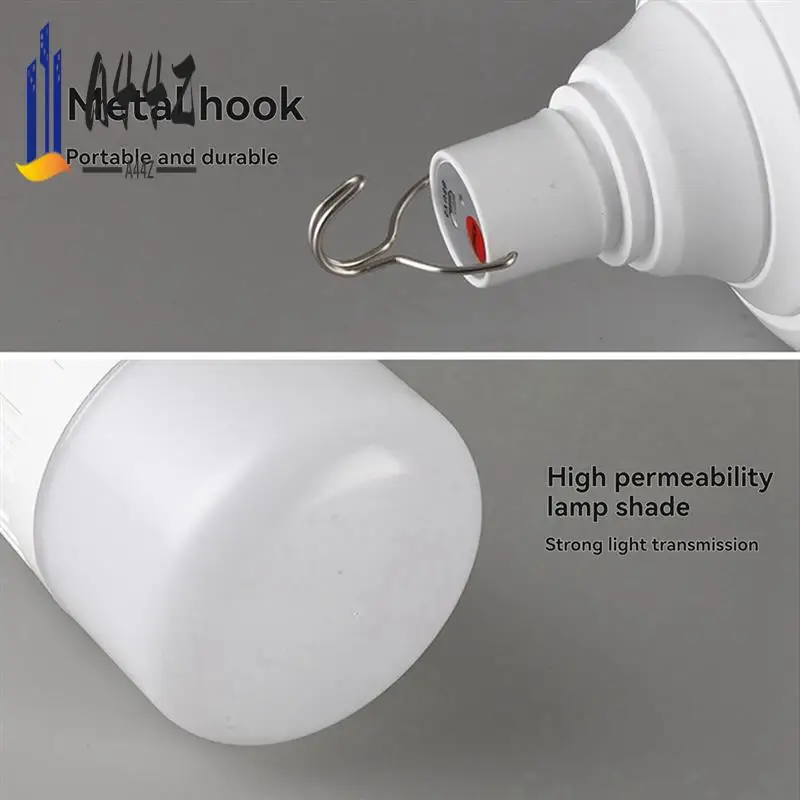 

A44Z-Outdoor Usb Charging Light Bulb Lantern Emergency Light Hook Camping Fishing Light Portable Hanging Light